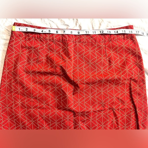 Boden Elegant Red-Orange Patterned Skirt Women’s Size 14R - Picture 9 of 14